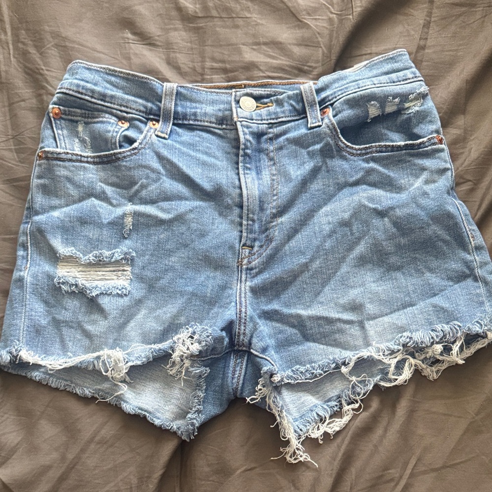 Levi's Blue Distressed Jean Shorts